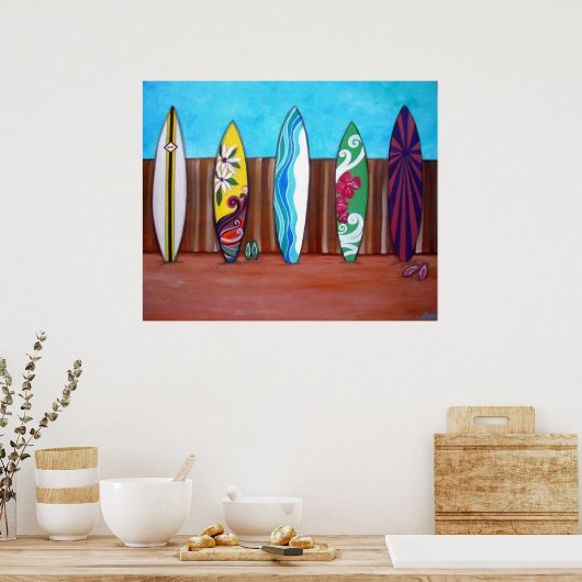 POSTER POSTÈRES DE SURF DE PLAGE (Cuisine)