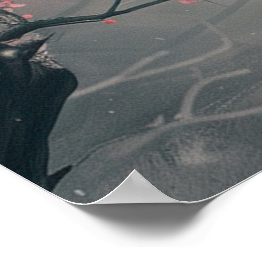 Poster PosterKitsune Spirit – Japanese Fox in Blossom For (Coin)