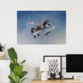 Poster Posters, Art - Gray Mare Carousel Horloge (Bureau à domicile)
