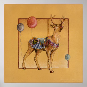 Poster Posters, Imprimés - Carousel Reindeer ou Elk