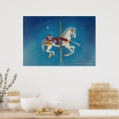 Poster Posters, Imprimés - Cheval de carrousel rouge, bla (Cuisine)