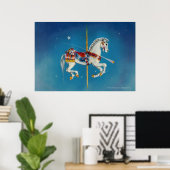 Poster Posters, Imprimés - Cheval de carrousel rouge, bla (Bureau à domicile)