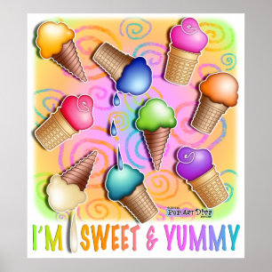 Poster Posters, Imprimés - Pop Art Ice Cream Cones