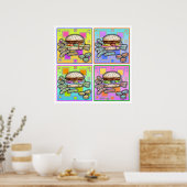Poster POSTES DE HAMBURGER Pop Art - IMPRIMANTES (Cuisine)