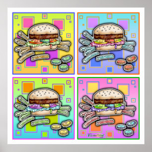 Poster POSTES DE HAMBURGER Pop Art - IMPRIMANTES