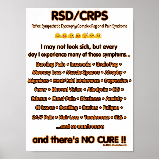 Poster POSTES...Je Ne Semble Pas Malade...ESD/CRPS (Devant)