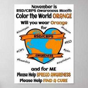 POSTER POSTES...RSD/CRPS - COULEUR DU MONDE ORANGE