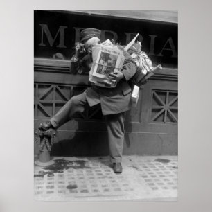 Poster Postman surchargé, années 1920