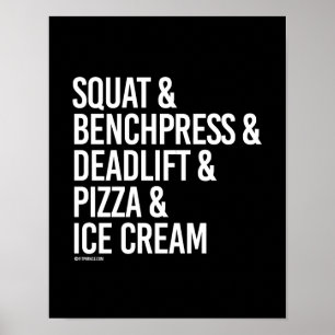 Poster Posture accroupie et Benchpress et Deadlift et