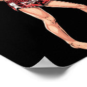 Poster Posture de kickboxing Boxe thaïlandaise Un combatt (Coin)