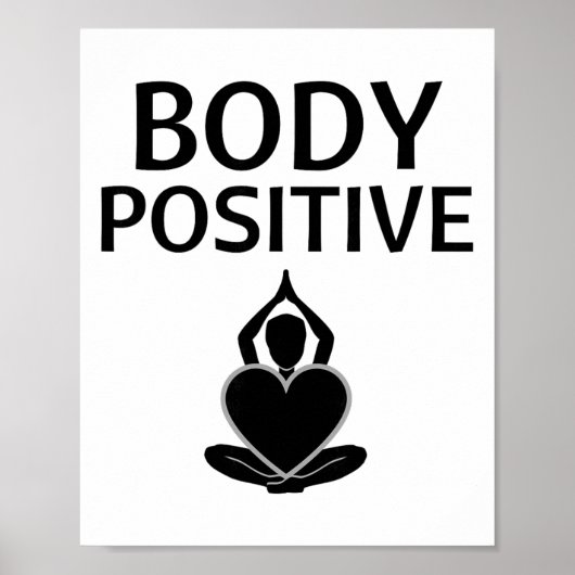 Poster Posture de yoga paisible corps positif Amour de so (Devant)