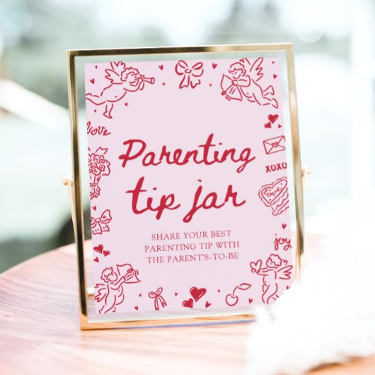 Poster Pot à conseils de parenting pour Baby Shower de la