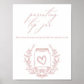 Poster Pot à pourboire de conseils de parentalité pour Ba (Devant)