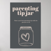 Poster Pot à pourboire pour conseils de parentalité Boho (Devant)