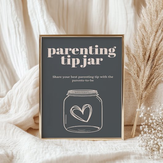 Poster Pot à pourboire pour conseils de parentalité Boho