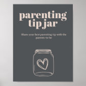 Poster Pot à pourboire pour conseils de parentalité Boho (Devant)