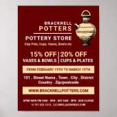 Poster Pot Ancien, Poterie Store, Potters Publicité (Devant)