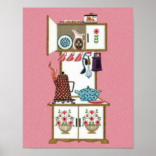 Poster Pot café vintage Antique Retro