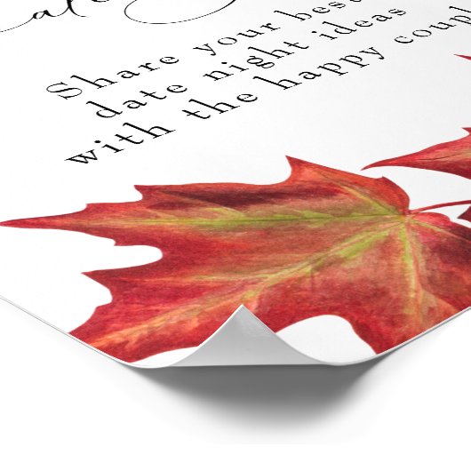 Poster Pot de date de feuilles d'automne Mariage ou showe (Coin)