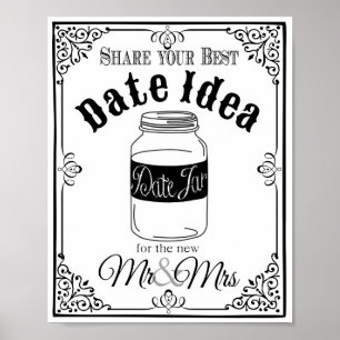 Poster pot de date enseigne de mariage ou de fête