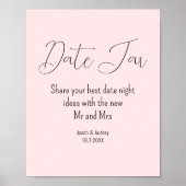 Poster Pot de date rose poudré pour mariage  (Devant)