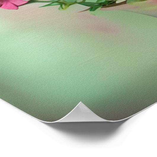 Poster Pot de fleurs d'aquarelle rose (Coin)