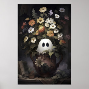 Poster Pot de fleurs fantôme rustique imprimable portrait