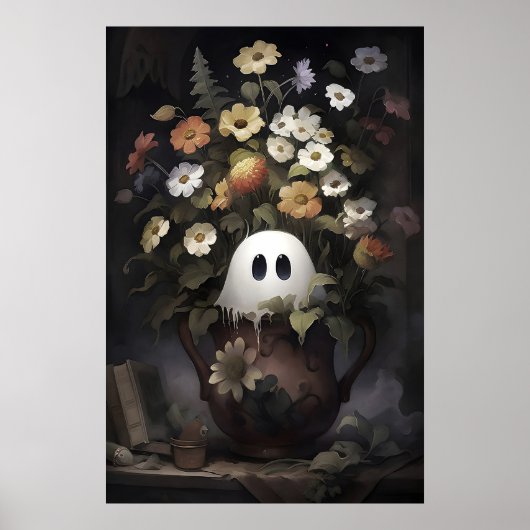Poster Pot de fleurs fantôme rustique imprimable portrait (Devant)