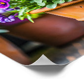 Poster Pot de fleurs violet charmant (Coin)