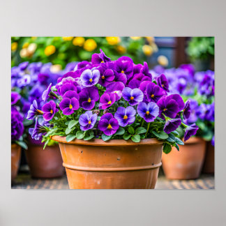 Poster Pot de fleurs violet charmant