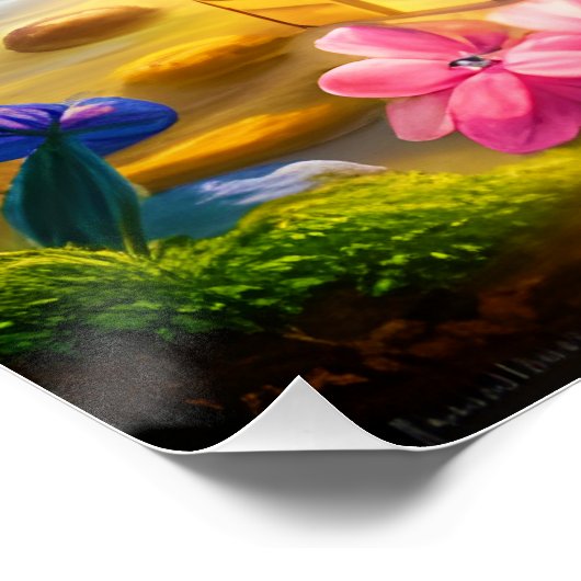 Poster Pot de miel Imaginaire mignon à l'ours (Coin)