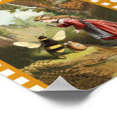 Poster Pot de miel petite fille abeille vintage (Coin)