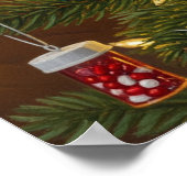 Poster Pot de pilules cadeau arbre de Noël pharmacien fêt (Coin)