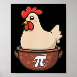 Poster Pot De Poulet Pi Drôle Jour De Tarte Caricature Po