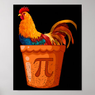 Poster Pot de poulet Pi - Enseignant en mathématiques - H