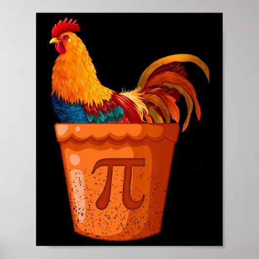 Poster Pot de poulet Pi - Enseignant en mathématiques - H (Devant)
