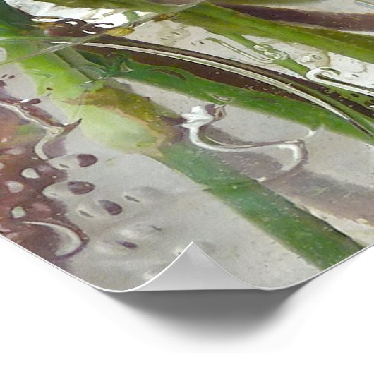 Poster Pot en verre avec rose et fleurs sauvages (Coin)