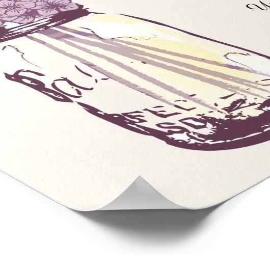 Poster Pot Mason et Hydrangeas (Coin)