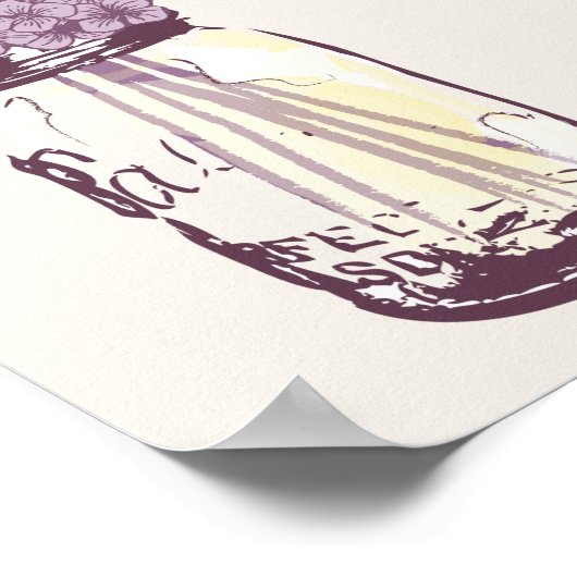 Poster Pot Mason et Hydrangeas (Coin)