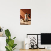 Poster Pot Moka Italien et Espresso – Chaud Minimalisme C (Bureau à domicile)