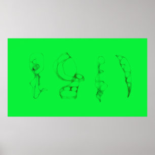 Poster Pot-pourri d'art Dessin minimaliste vert