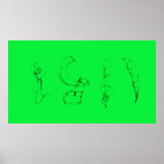 Poster Pot-pourri d'art Dessin minimaliste vert