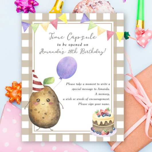 Poster Potato Time Capsule 1st birthday gender neutral