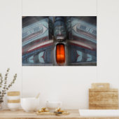 Poster Poteau Totem Abstrait, Alaska (Cuisine)
