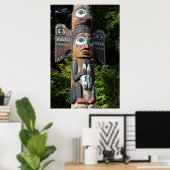 Poster Poteau Totem Gros Plan, Alaska (Bureau à domicile)
