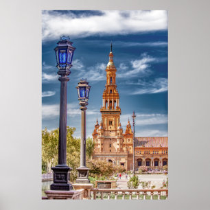 Poster Poteaux lumineux sur la Plaza de Espana