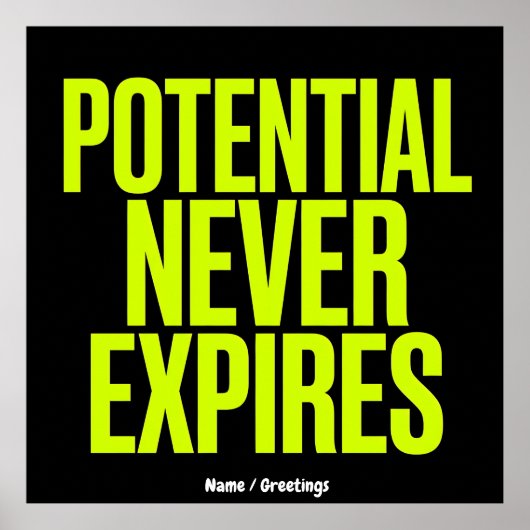 Poster Potentiel n'expire jamais Mentalité de Croissance (Devant)