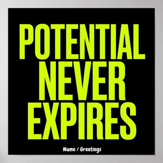 Poster Potentiel n'expire jamais Mentalité de Croissance (Devant)