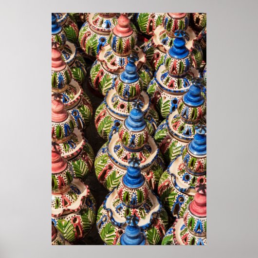 Poster Poterie à vendre sur le marché (Devant)