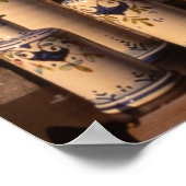 Poster Poterie bleue et crème Ombrie (Coin)